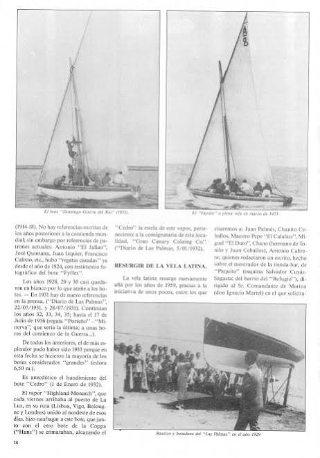 EVOLUCIÓN DEPORTIVA E HISTÓRICA DE LOS BOTES DE VELA LATINA EN LAS PALMAS DE GRAN CANARIA